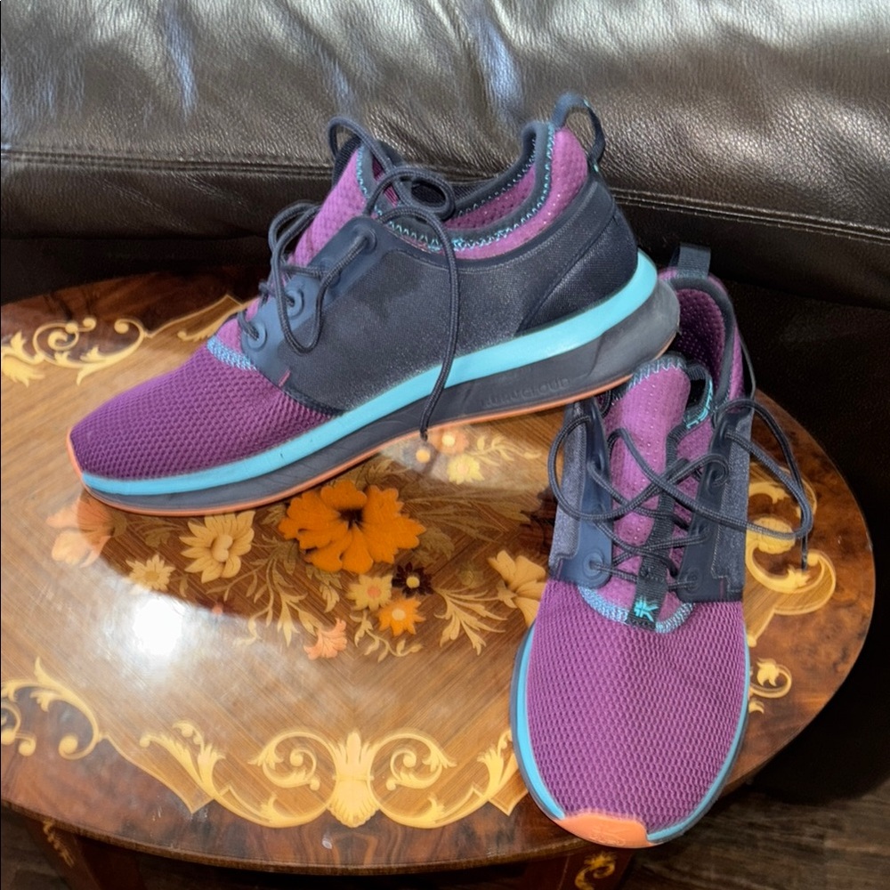 Purple Mesh Athletic Sneakers with Teal Accents KURU RARE AND ELEGANT - Picture 5 of 5